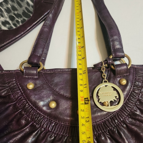 Y2K Gramercy Designs Chunky Capacious Purple Pleated Faux Leather Bag, EUC - Picture 13 of 16